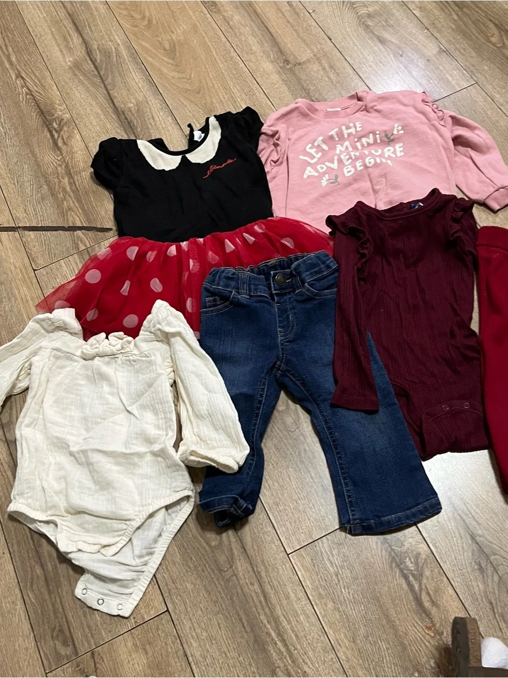 GAP Girls Pink Pullover & Mixed Dress Set with Red Tulle Skirt